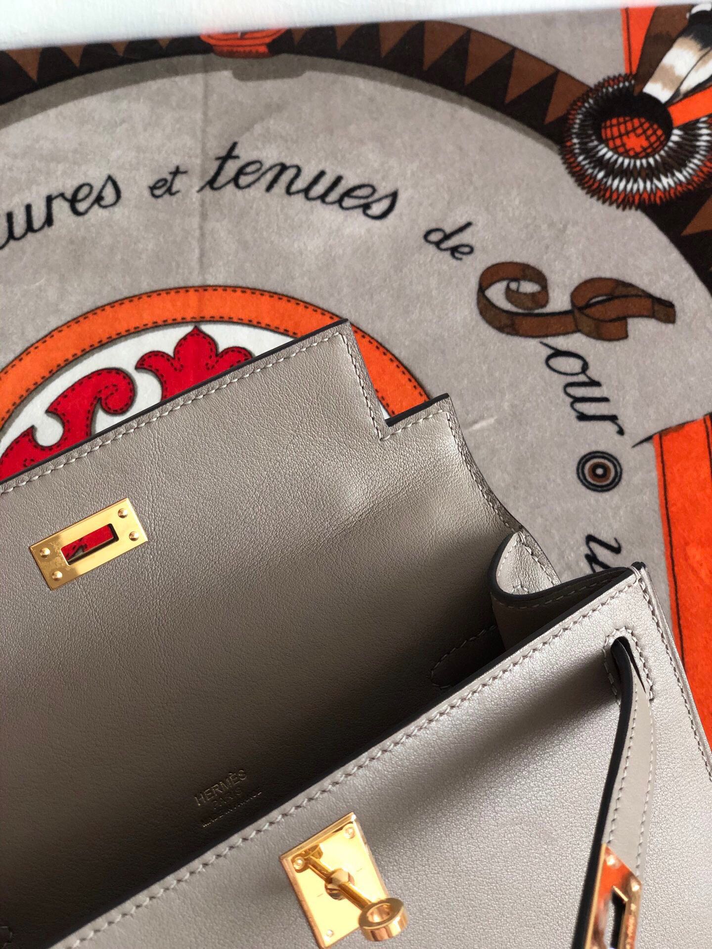 에르메스 미니 켈리백22 그리스 금장 스위프트